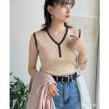 着回し力抜群!ストレッチが効いた前後2Way配色ニットリブタンク | Classical Elf | 詳細画像25