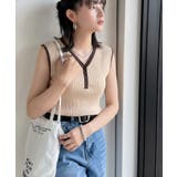 着回し力抜群!ストレッチが効いた前後2Way配色ニットリブタンク | Classical Elf | 詳細画像27