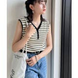 着回し力抜群!ストレッチが効いた前後2Way配色ニットリブタンク | Classical Elf | 詳細画像35