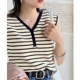 ボーダー | 着回し力抜群!ストレッチが効いた前後2Way配色ニットリブタンク | Classical Elf