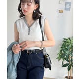 着回し力抜群!ストレッチが効いた前後2Way配色ニットリブタンク | Classical Elf | 詳細画像5