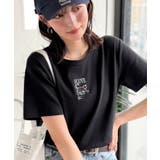 ブラック×Aネコ | 可愛いだけとは言わせない!刺繍コンパクトフライスTシャツアニマルシリーズ(半袖) | Classical Elf