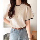 遊び心くすぐる、大人のプチ配色。袖先配色リブニット(半袖) | Classical Elf  | 詳細画像6 