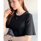 遊び心くすぐる、大人のプチ配色。袖先配色リブニット(半袖) | Classical Elf  | 詳細画像14 