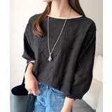 さりげない配色で、一枚でサマになる。配色7分袖ジャガードトップス | Classical Elf | 詳細画像16