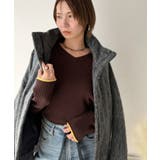 さり気なく、袖先の差し色でお洒落感を。Vネック袖先配色ワイドリブニット | Classical Elf | 詳細画像23