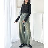 トレンド感抜群。コットン100%アシメウエストカーブデニムパンツ | Classical Elf  | 詳細画像36