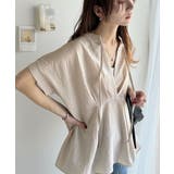 大人の上品さをプラス。前後2wayカシュクールサッカー素材半袖ブラウス | Classical Elf  | 詳細画像14 