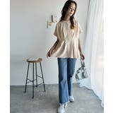 大人の上品さをプラス。前後2wayカシュクールサッカー素材半袖ブラウス | Classical Elf  | 詳細画像16 