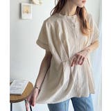 大人の上品さをプラス。前後2wayカシュクールサッカー素材半袖ブラウス | Classical Elf  | 詳細画像19 