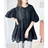 1枚で旬顔!シアー刺繍3WAYバルーンスリーブティアードブラウス | Classical Elf | 詳細画像15