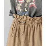 ふんわりカジュアル。麻混ウエストドロスト配色ステッチロングスカート | Classical Elf  | 詳細画像15 