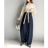 大人カジュアルをお洒落に格上げ。ドロスト紐付きカーブイージーデニムパンツ | Classical Elf  | 詳細画像12 