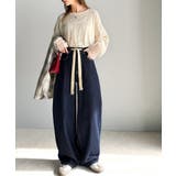 大人カジュアルをお洒落に格上げ。ドロスト紐付きカーブイージーデニムパンツ | Classical Elf  | 詳細画像13 