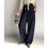 大人カジュアルをお洒落に格上げ。ドロスト紐付きカーブイージーデニムパンツ | Classical Elf  | 詳細画像14 