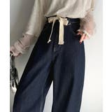 大人カジュアルをお洒落に格上げ。ドロスト紐付きカーブイージーデニムパンツ | Classical Elf  | 詳細画像15 