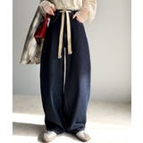 ワンウォッシュ | 大人カジュアルをお洒落に格上げ。ドロスト紐付きカーブイージーデニムパンツ | Classical Elf 