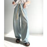 大人カジュアルをお洒落に格上げ。ドロスト紐付きカーブイージーデニムパンツ | Classical Elf  | 詳細画像4 