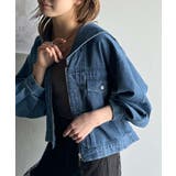 1枚で旬顔コーデ♪綿100％セーラーカラージップアップデニムジャケット（ショート… | Classical Elf  | 詳細画像17 