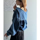 1枚で旬顔コーデ♪綿100％セーラーカラージップアップデニムジャケット（ショート… | Classical Elf  | 詳細画像21 