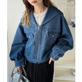 1枚で旬顔コーデ♪綿100％セーラーカラージップアップデニムジャケット（ショート… | Classical Elf  | 詳細画像29 