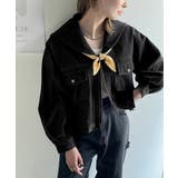 1枚で旬顔コーデ♪綿100％セーラーカラージップアップデニムジャケット（ショート… | Classical Elf  | 詳細画像5 