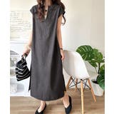 ブラック | リラクシーな大人カジュアル。綿100%カフタン調サイドスリット前後2wayデニム… | Classical Elf