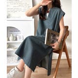 リラクシーな大人カジュアル。綿100%カフタン調サイドスリット前後2wayデニム… | Classical Elf | 詳細画像24