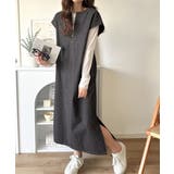 リラクシーな大人カジュアル。綿100%カフタン調サイドスリット前後2wayデニム… | Classical Elf | 詳細画像3