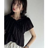 大人ガーリーに見せる。2wayオフショルフリルデザインシアーブラウス | Classical Elf | 詳細画像14