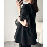 軽やかで上品。シアサッカー前後2WAYギャザーパフスリーブチュニックブラウス | Classical Elf  | 詳細画像17 