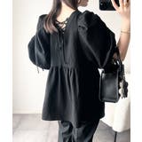 軽やかで上品。シアサッカー前後2WAYギャザーパフスリーブチュニックブラウス | Classical Elf  | 詳細画像18 