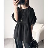 軽やかで上品。シアサッカー前後2WAYギャザーパフスリーブチュニックブラウス | Classical Elf  | 詳細画像20 