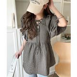 軽やかで上品。シアサッカー前後2WAYギャザーパフスリーブチュニックブラウス | Classical Elf  | 詳細画像22 