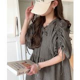 軽やかで上品。シアサッカー前後2WAYギャザーパフスリーブチュニックブラウス | Classical Elf  | 詳細画像23 