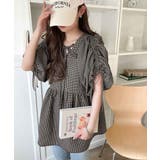 軽やかで上品。シアサッカー前後2WAYギャザーパフスリーブチュニックブラウス | Classical Elf  | 詳細画像24 