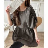 軽やかで上品。シアサッカー前後2WAYギャザーパフスリーブチュニックブラウス | Classical Elf  | 詳細画像25 