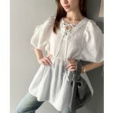 軽やかで上品。シアサッカー前後2WAYギャザーパフスリーブチュニックブラウス | Classical Elf  | 詳細画像2 