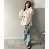 軽やかで上品。シアサッカー前後2WAYギャザーパフスリーブチュニックブラウス | Classical Elf  | 詳細画像4 