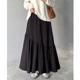 ブラック | レトロなムードが大人可愛い。シアーサッカーアシンメトリーティアードスカート(ロン… | Classical Elf