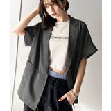 チャコール | 大人の抜け感を楽しむ。麻調シアードルマンショートスリーブジャケット | Classical Elf 