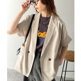 ベージュ | 大人の抜け感を楽しむ。麻調シアードルマンショートスリーブジャケット | Classical Elf 