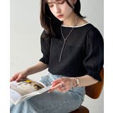 涼しげ＆透明感◎配色パイピング バルーンフリルスリーブ楊柳ブラウス | Classical Elf  | 詳細画像15 