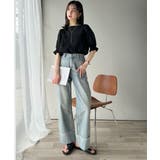 涼しげ＆透明感◎配色パイピング バルーンフリルスリーブ楊柳ブラウス | Classical Elf  | 詳細画像16 