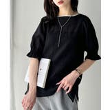 涼しげ＆透明感◎配色パイピング バルーンフリルスリーブ楊柳ブラウス | Classical Elf  | 詳細画像18 