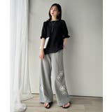 涼しげ＆透明感◎配色パイピング バルーンフリルスリーブ楊柳ブラウス | Classical Elf  | 詳細画像19 