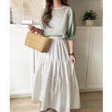 涼しげ＆透明感◎配色パイピング バルーンフリルスリーブ楊柳ブラウス | Classical Elf  | 詳細画像28 