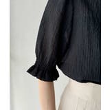 涼しげ＆透明感◎配色パイピング バルーンフリルスリーブ楊柳ブラウス | Classical Elf  | 詳細画像30 