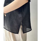 涼しげ＆透明感◎配色パイピング バルーンフリルスリーブ楊柳ブラウス | Classical Elf  | 詳細画像32 