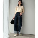 涼しげ＆透明感◎配色パイピング バルーンフリルスリーブ楊柳ブラウス | Classical Elf  | 詳細画像4 